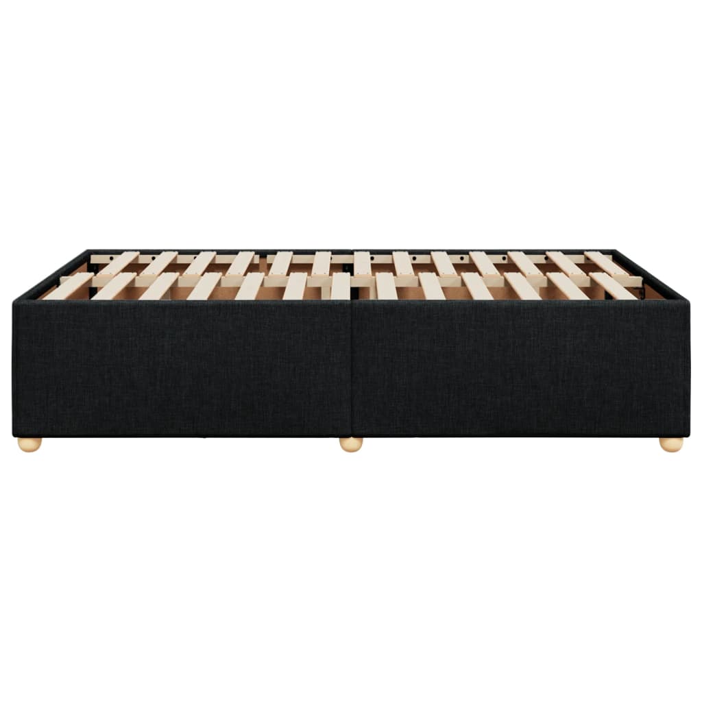 Cadre de lit sans matelas noir 120x190 cm tissu