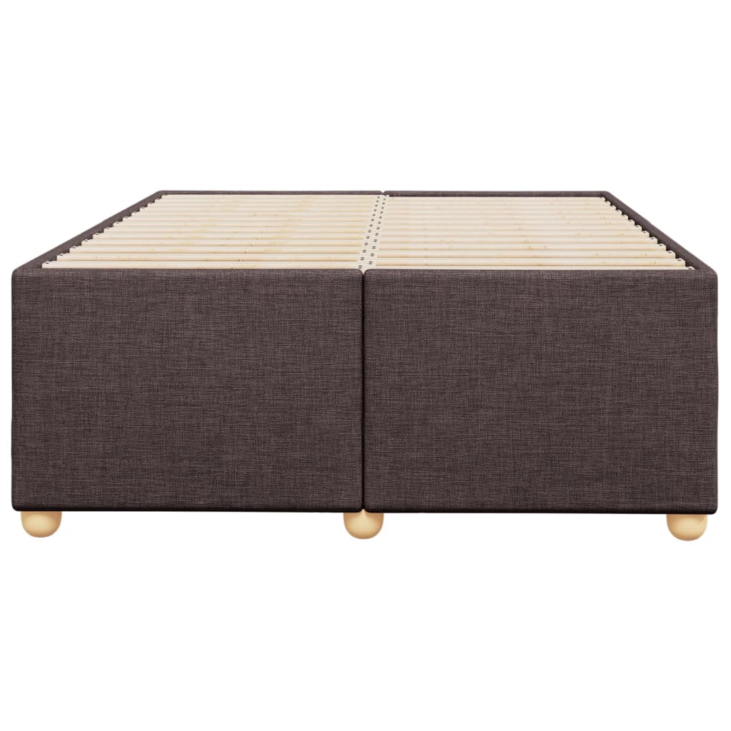 Cadre de lit sans matelas marron foncé 120x190 cm tissu