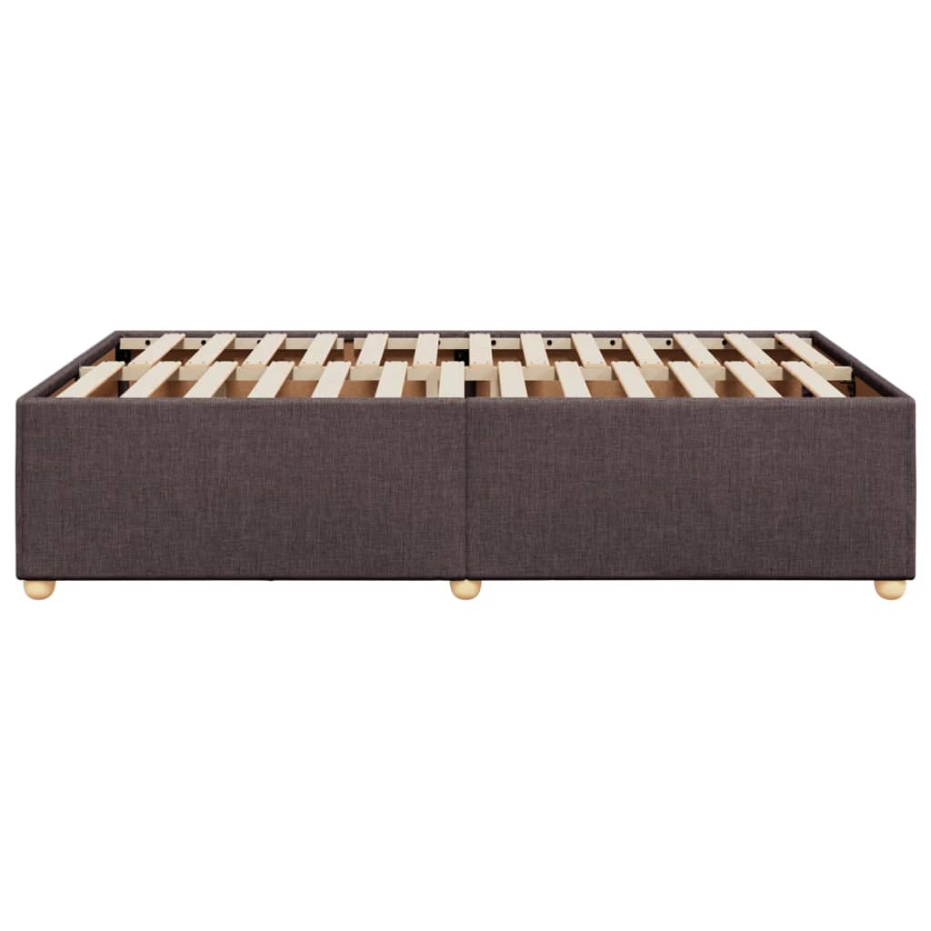 Cadre de lit sans matelas marron foncé 120x190 cm tissu