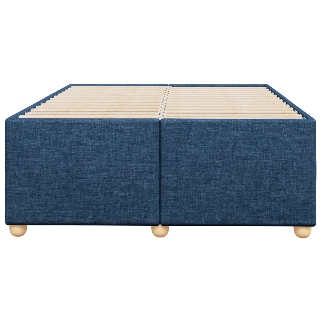 Cadre de lit sans matelas bleu 120x190 cm tissu