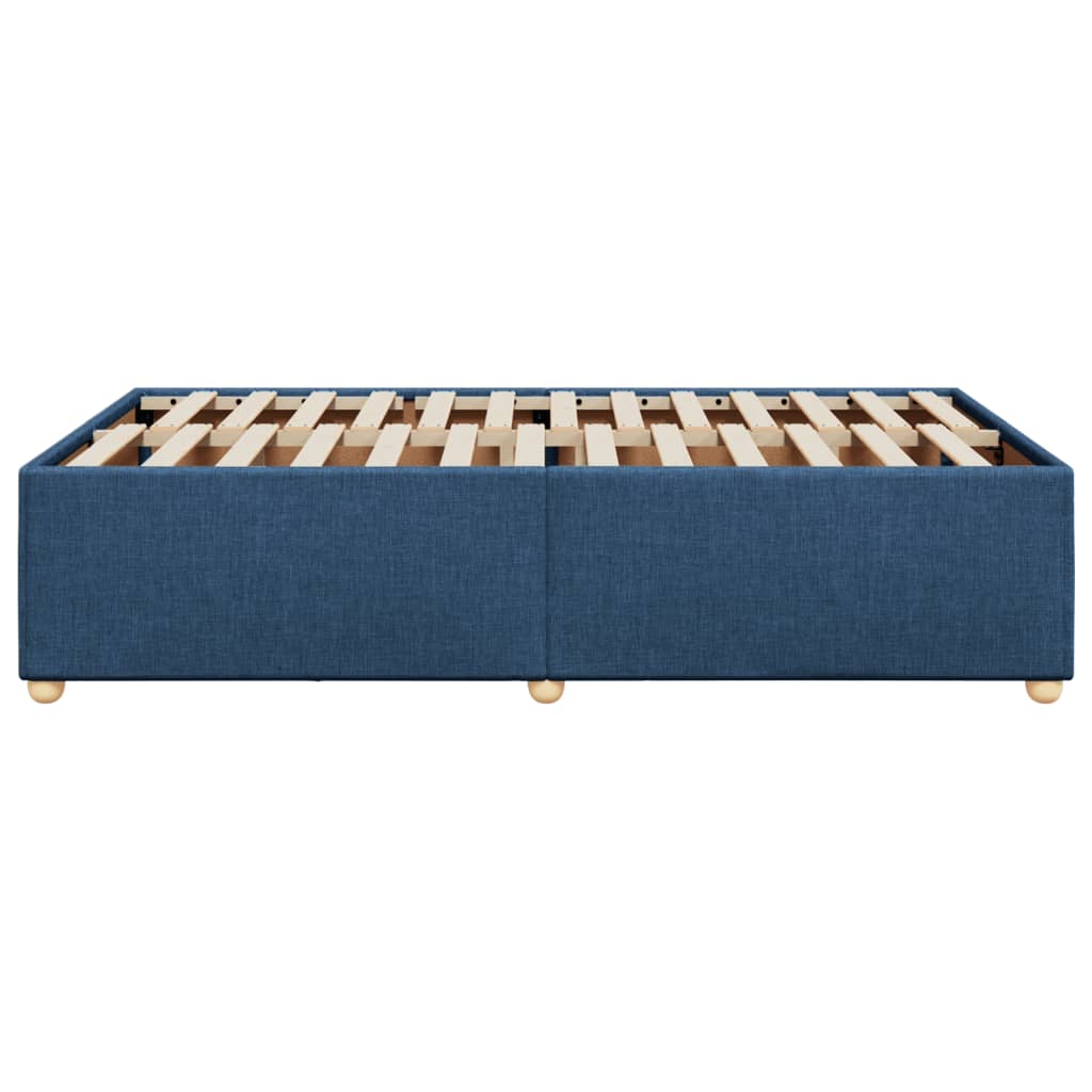 Cadre de lit sans matelas bleu 120x190 cm tissu