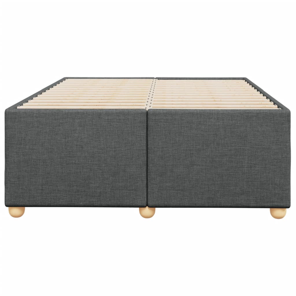 Cadre de lit sans matelas gris foncé 120x200 cm tissu