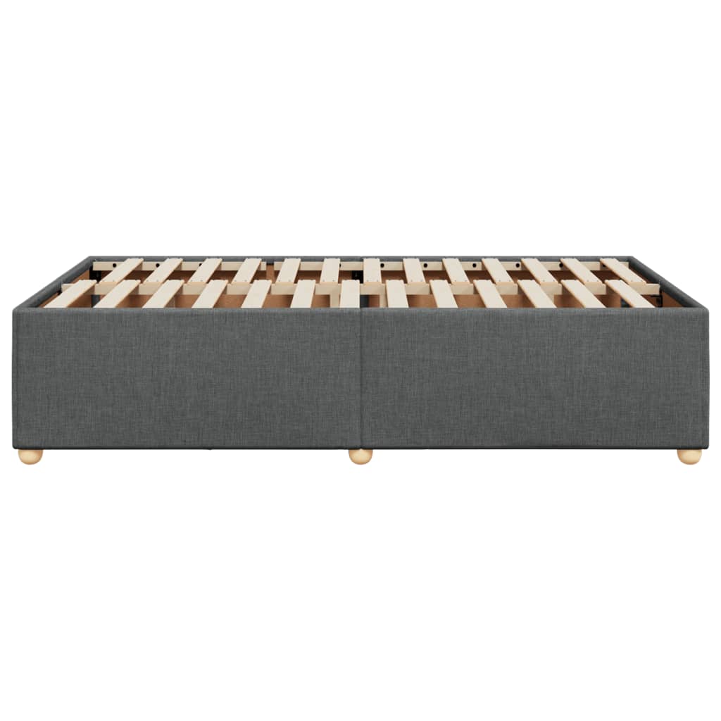 Cadre de lit sans matelas gris foncé 120x200 cm tissu