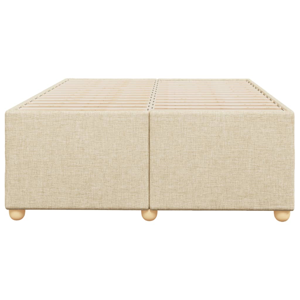 Cadre de lit sans matelas crème 120x200 cm tissu