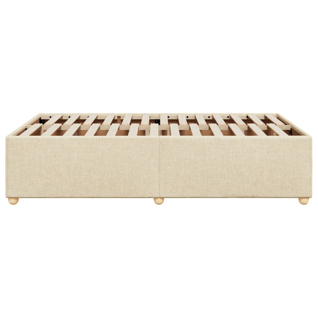 Cadre de lit sans matelas crème 120x200 cm tissu