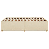 Cadre de lit sans matelas crème 120x200 cm tissu