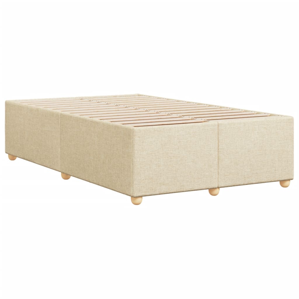 Cadre de lit sans matelas crème 120x200 cm tissu