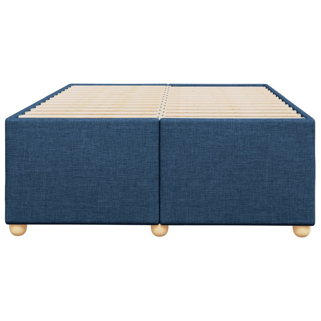 Cadre de lit sans matelas bleu 120x200 cm tissu