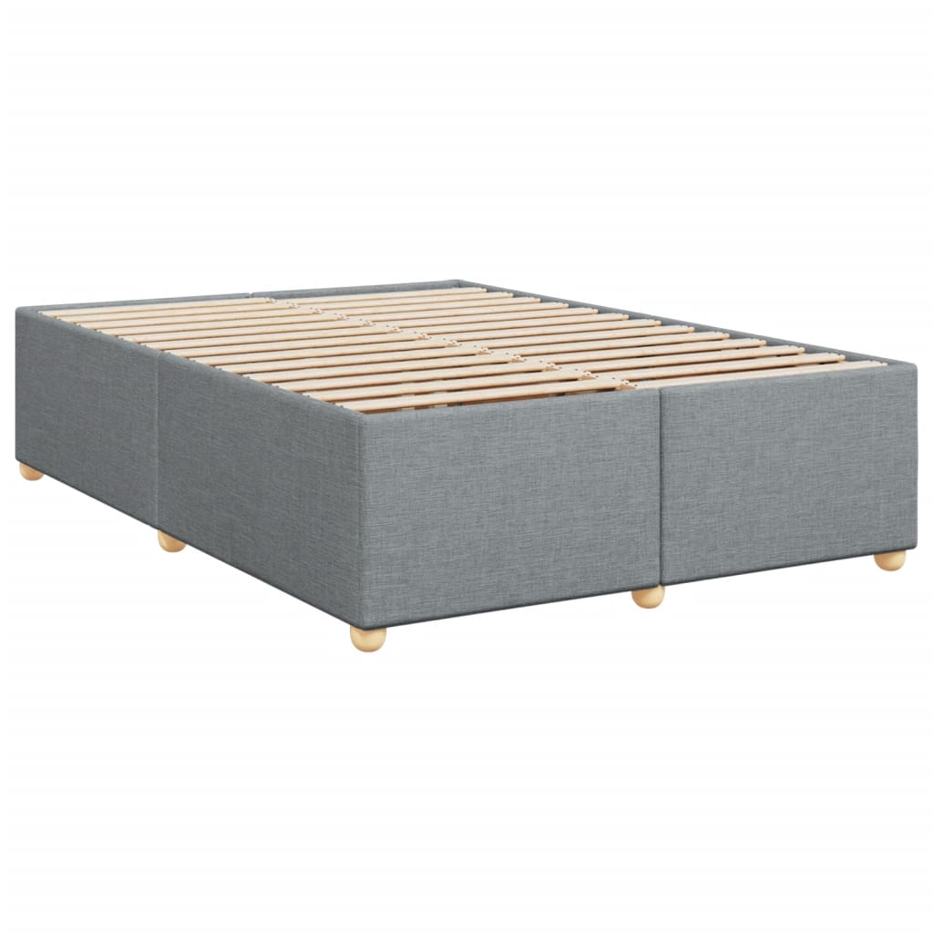 Cadre de lit sans matelas gris clair 140x190 cm tissu