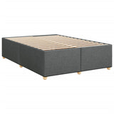 Cadre de lit sans matelas gris foncé 140x190 cm tissu