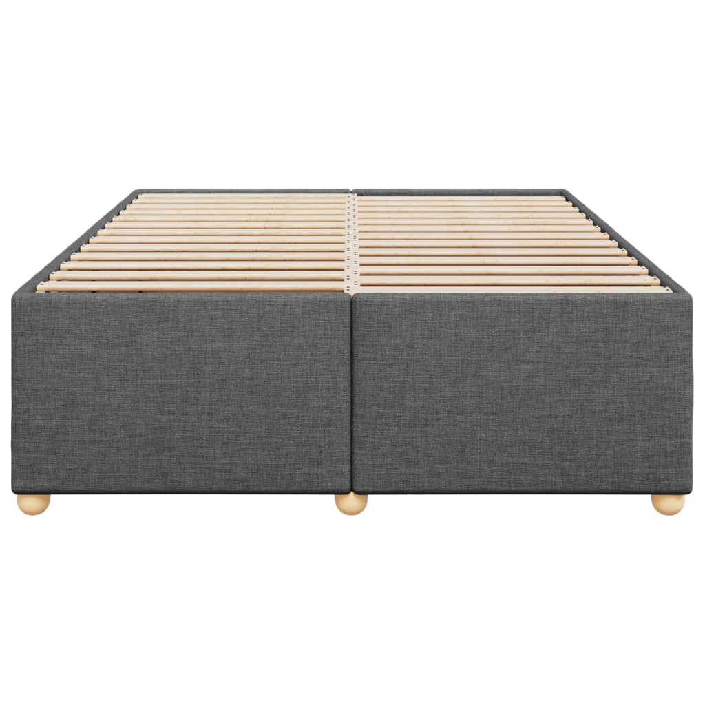 Cadre de lit sans matelas gris foncé 140x190 cm tissu