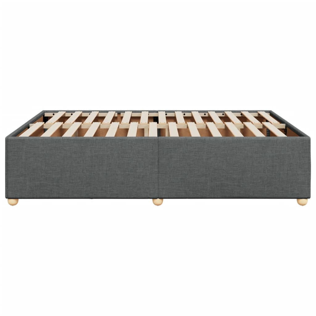 Cadre de lit sans matelas gris foncé 140x190 cm tissu