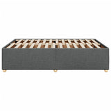 Cadre de lit sans matelas gris foncé 140x190 cm tissu