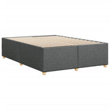 Cadre de lit sans matelas gris foncé 140x190 cm tissu