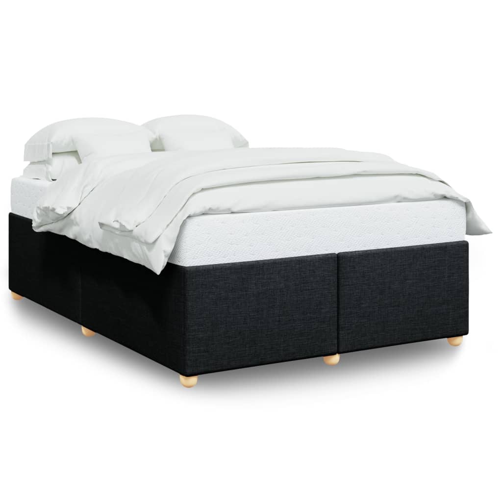 Cadre de lit sans matelas noir 140x190 cm tissu