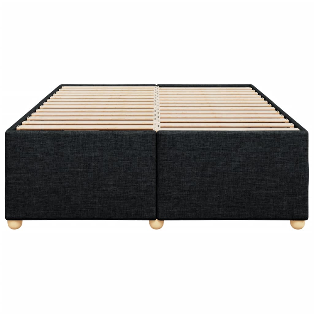 Cadre de lit sans matelas noir 140x190 cm tissu