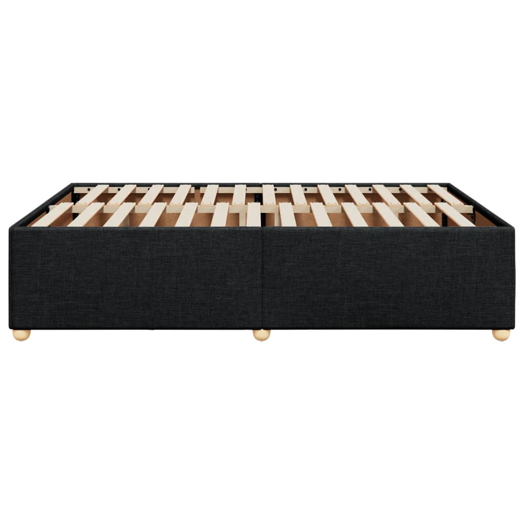 Cadre de lit sans matelas noir 140x190 cm tissu