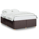 Bed frame without mattress dark brown 140x190 cm fabric