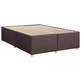 Bed frame without mattress dark brown 140x190 cm fabric