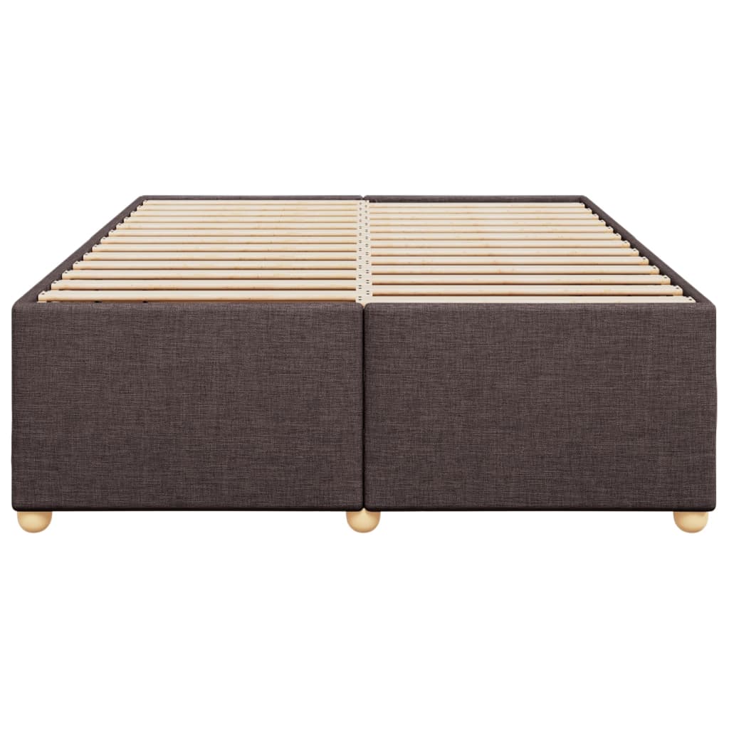 Bed frame without mattress dark brown 140x190 cm fabric