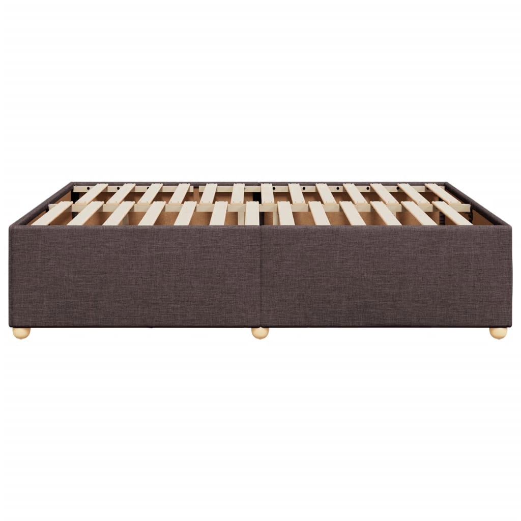 Bed frame without mattress dark brown 140x190 cm fabric