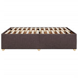 Bed frame without mattress dark brown 140x190 cm fabric