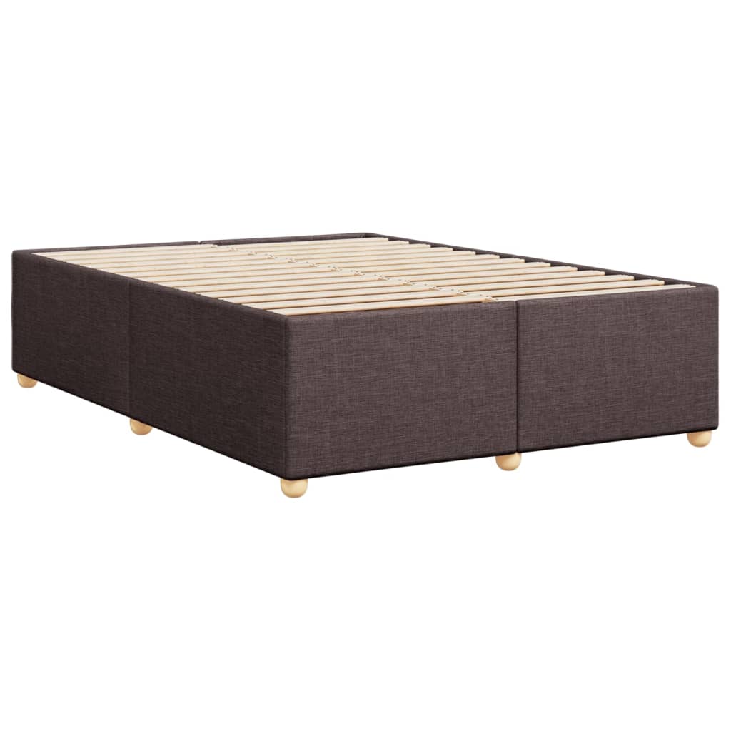 Bed frame without mattress dark brown 140x190 cm fabric