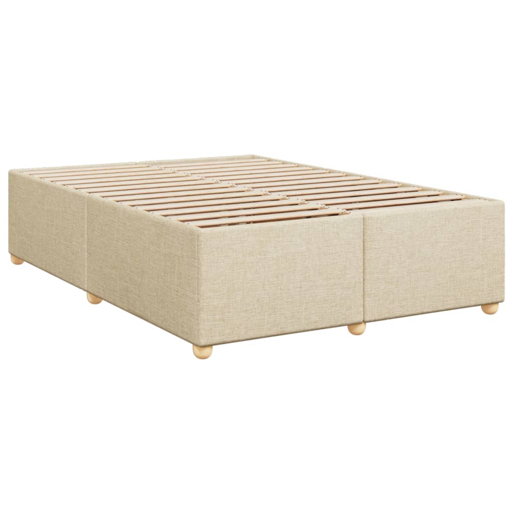 Cadre de lit sans matelas crème 140x190 cm tissu