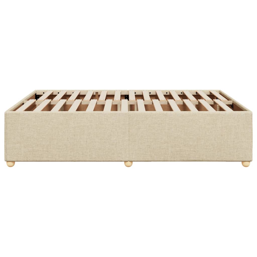 Cadre de lit sans matelas crème 140x190 cm tissu