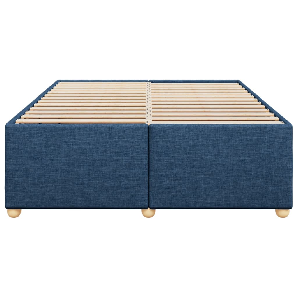 Cadre de lit sans matelas bleu 140x190 cm tissu