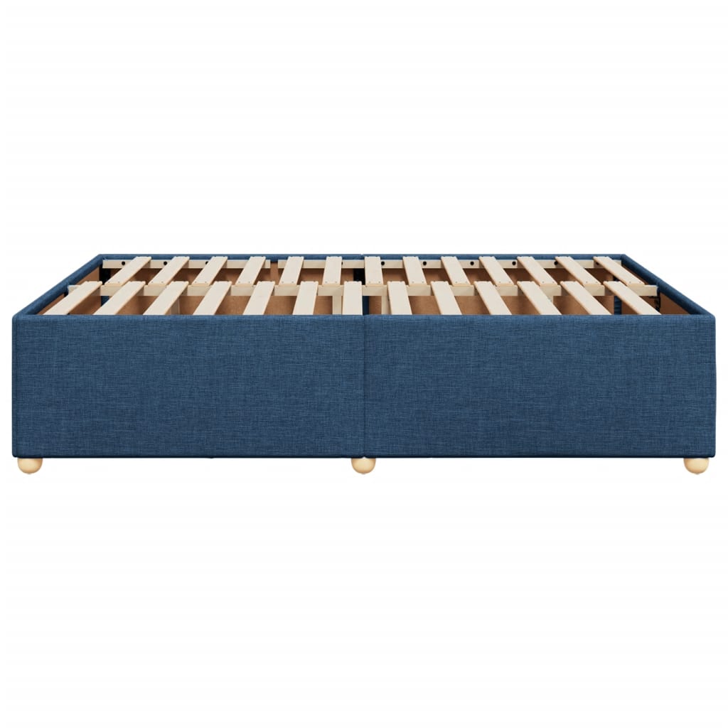 Cadre de lit sans matelas bleu 140x190 cm tissu