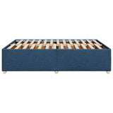 Cadre de lit sans matelas bleu 140x190 cm tissu