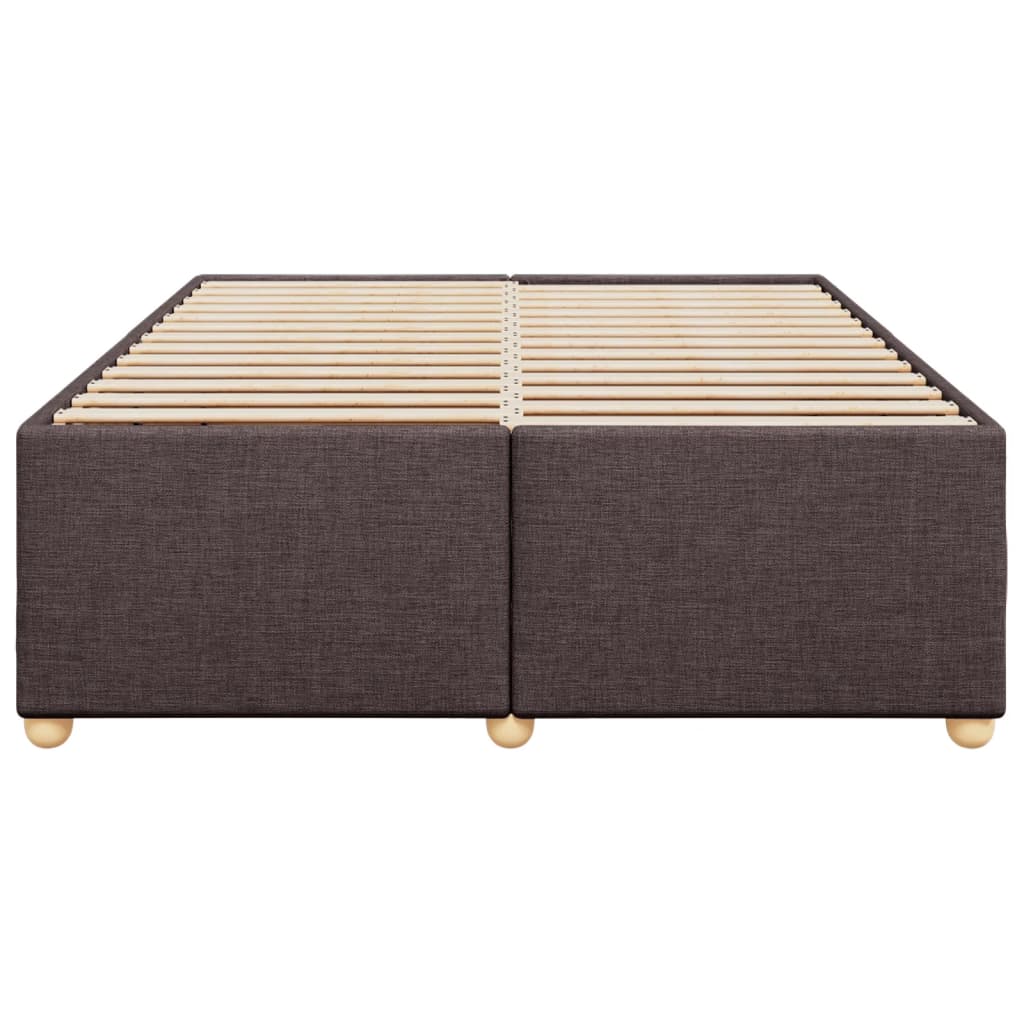 Cadre de lit sans matelas marron foncé 140x200 cm tissu