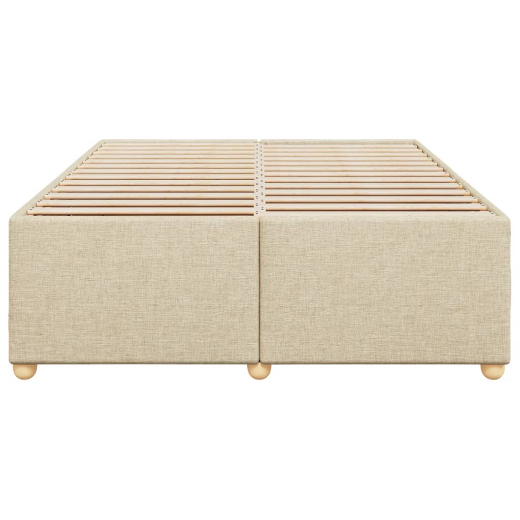 Cadre de lit sans matelas crème 140x200 cm tissu