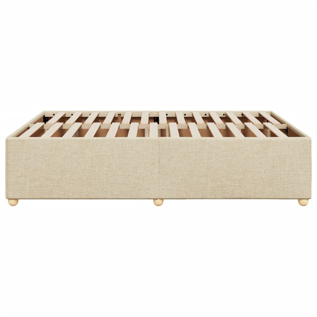 Cadre de lit sans matelas crème 140x200 cm tissu