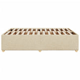 Cadre de lit sans matelas crème 140x200 cm tissu