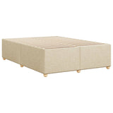 Cadre de lit sans matelas crème 140x200 cm tissu