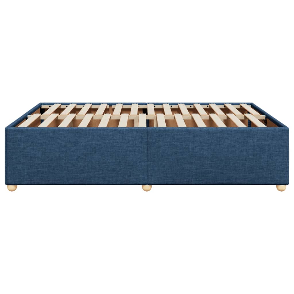 Cadre de lit sans matelas bleu 140x200 cm tissu