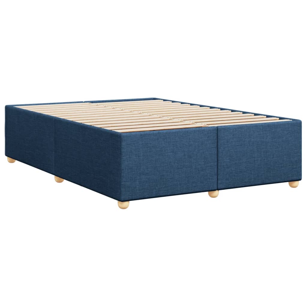 Cadre de lit sans matelas bleu 140x200 cm tissu