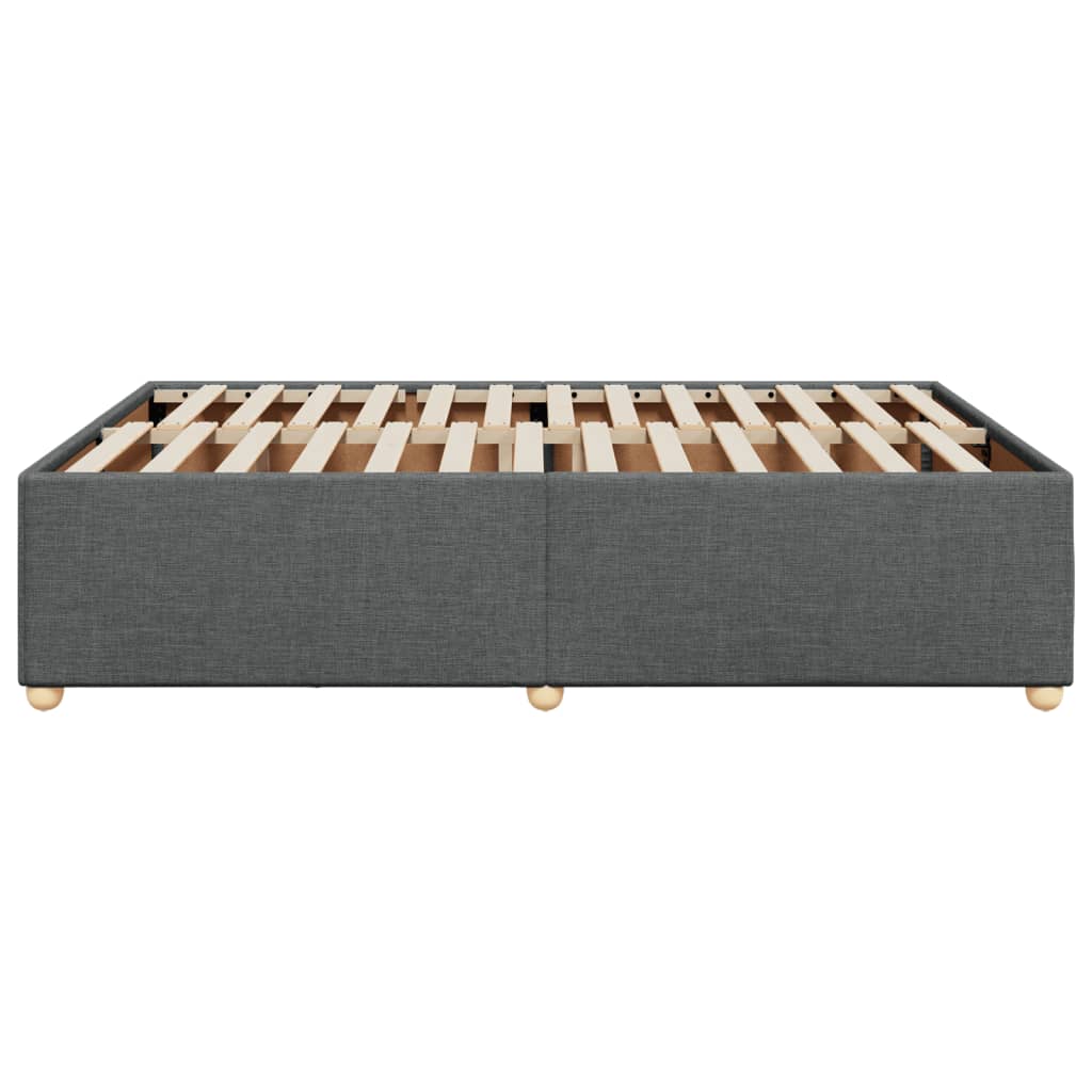 Cadre de lit sans matelas gris foncé 160x200 cm tissu