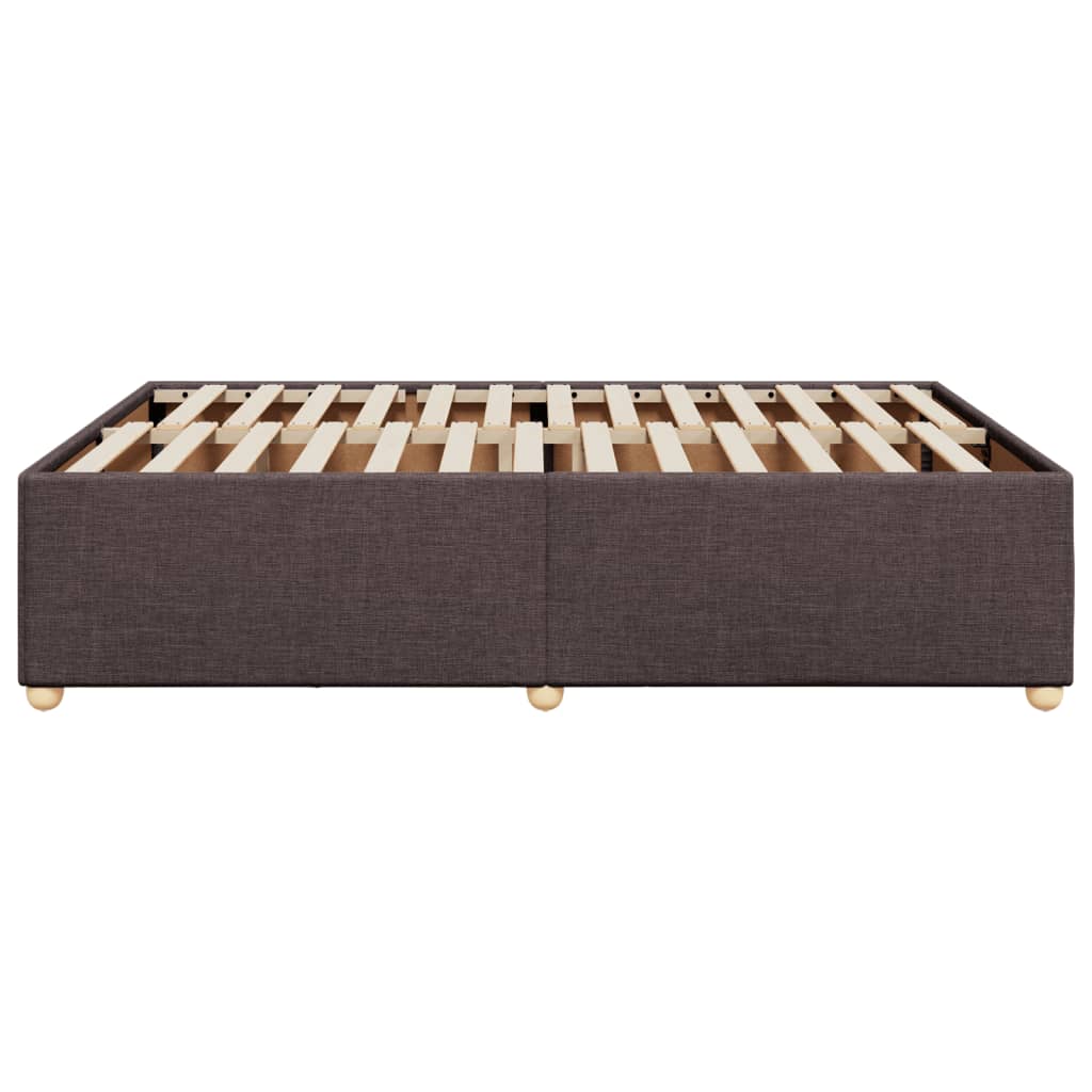 Cadre de lit sans matelas marron foncé 160x200 cm tissu