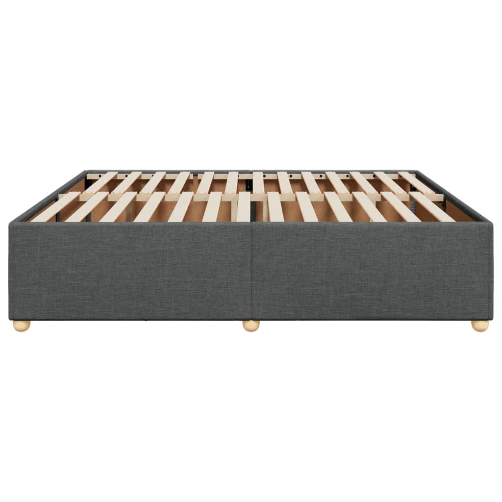 Cadre de lit sans matelas gris foncé 180x200 cm tissu