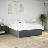 Cadre de lit sans matelas gris foncé 180x200 cm tissu