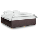 Cadre de lit sans matelas marron foncé 180x200 cm tissu