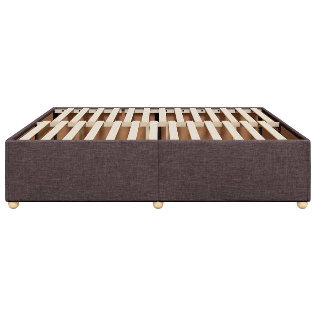 Cadre de lit sans matelas marron foncé 180x200 cm tissu