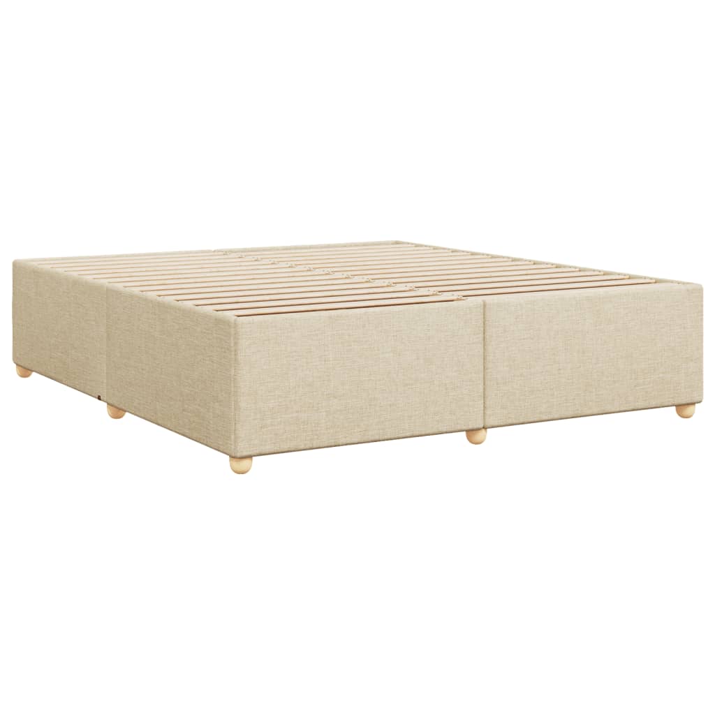 Cadre de lit sans matelas crème 180x200 cm tissu