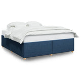 Bed frame without mattress blue 180x200 cm fabric