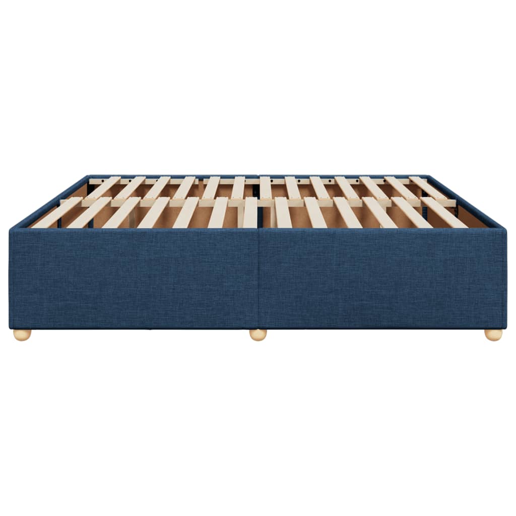 Bed frame without mattress blue 180x200 cm fabric