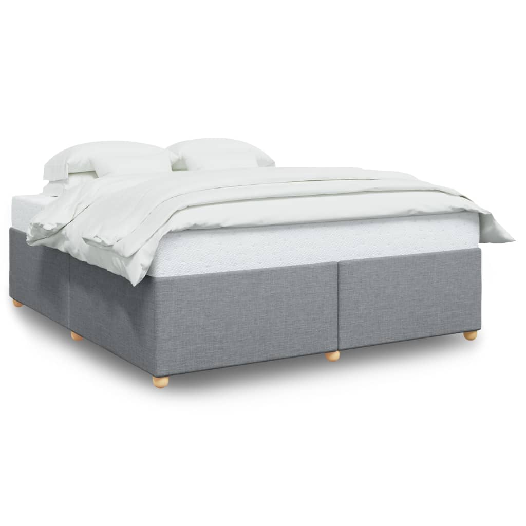 Cadre de lit sans matelas gris clair 200x200 cm tissu