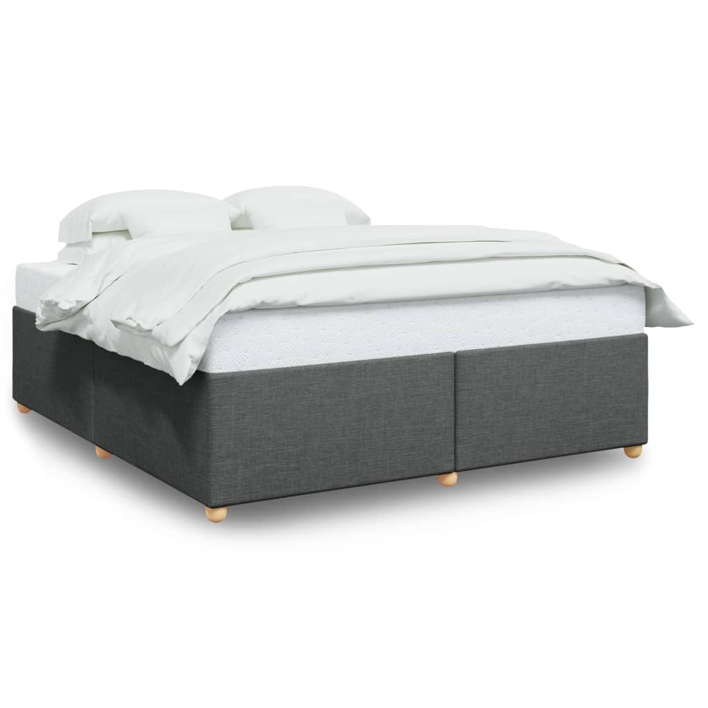 Cadre de lit sans matelas gris foncé 200x200 cm tissu